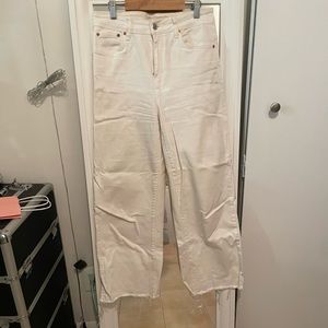 ZARA white culotte style jeans, raw hems